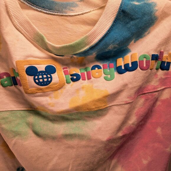 Walt Disney Tails Dog Spirit Jersey Shirt Pet Size XL Pink Blue White tye dye - Picture 2 of 6